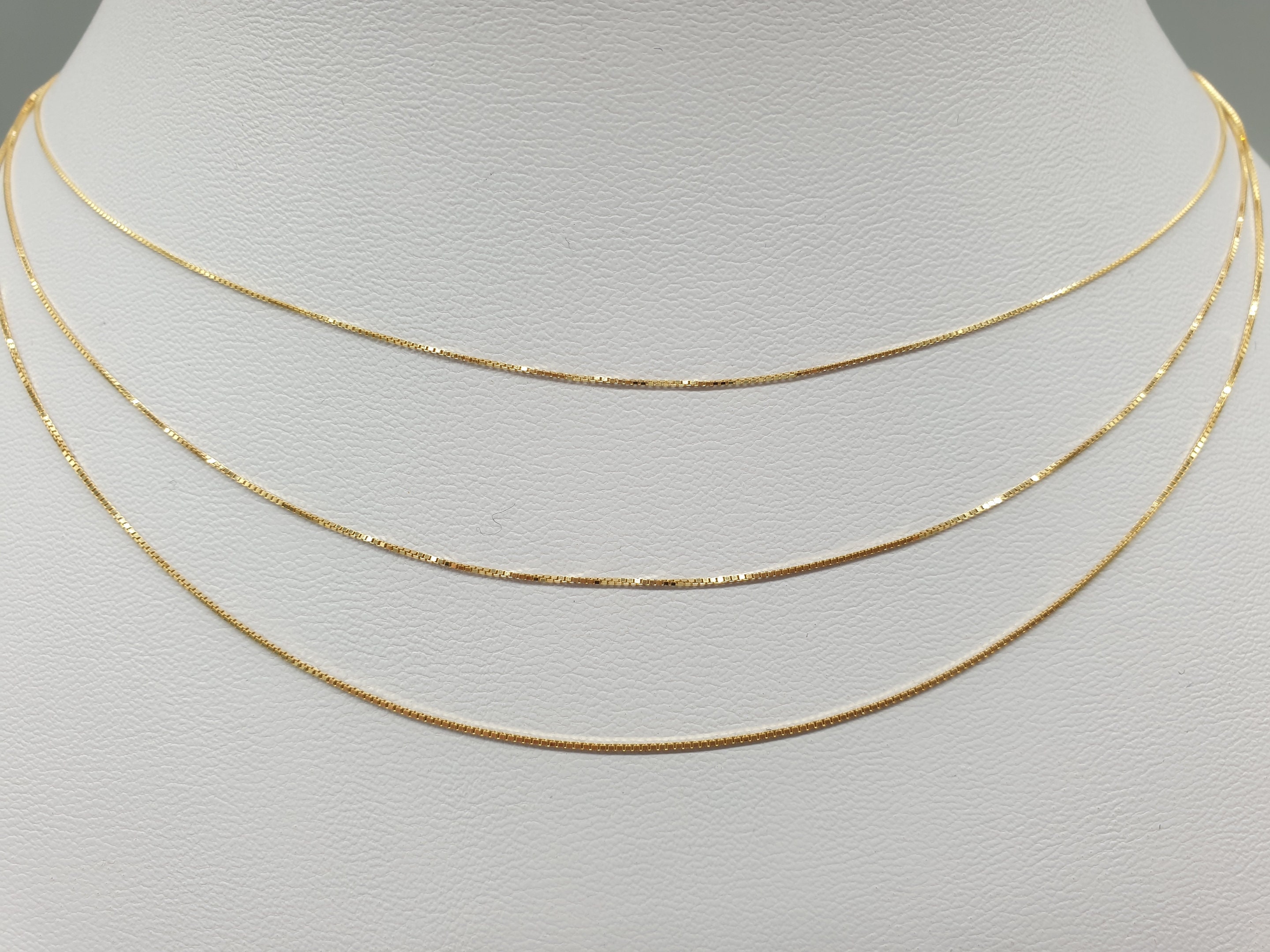 Fine gold box chain best sale