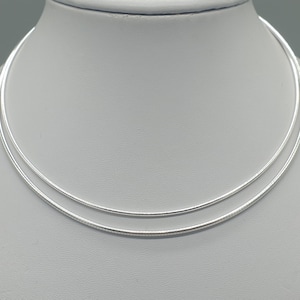 925 Sterling Silver Omega Chain Necklace 16&quot; 18&quot;  Choker Collar Wire with Extension Chain 1.5mm 2mm Snake Omega Chain, Minimalist Jewellery