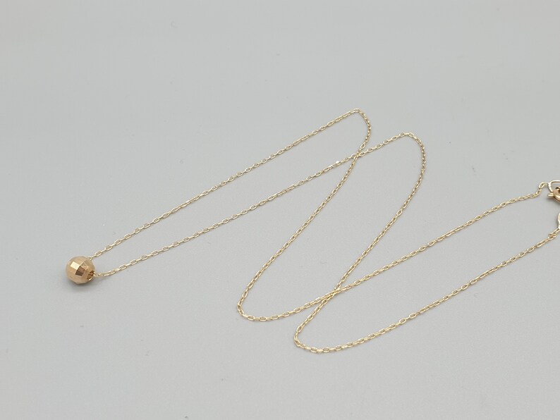 14ct 14K Yellow Gold Disco Ball Bead Necklace Sparkly Fine Etsy UK