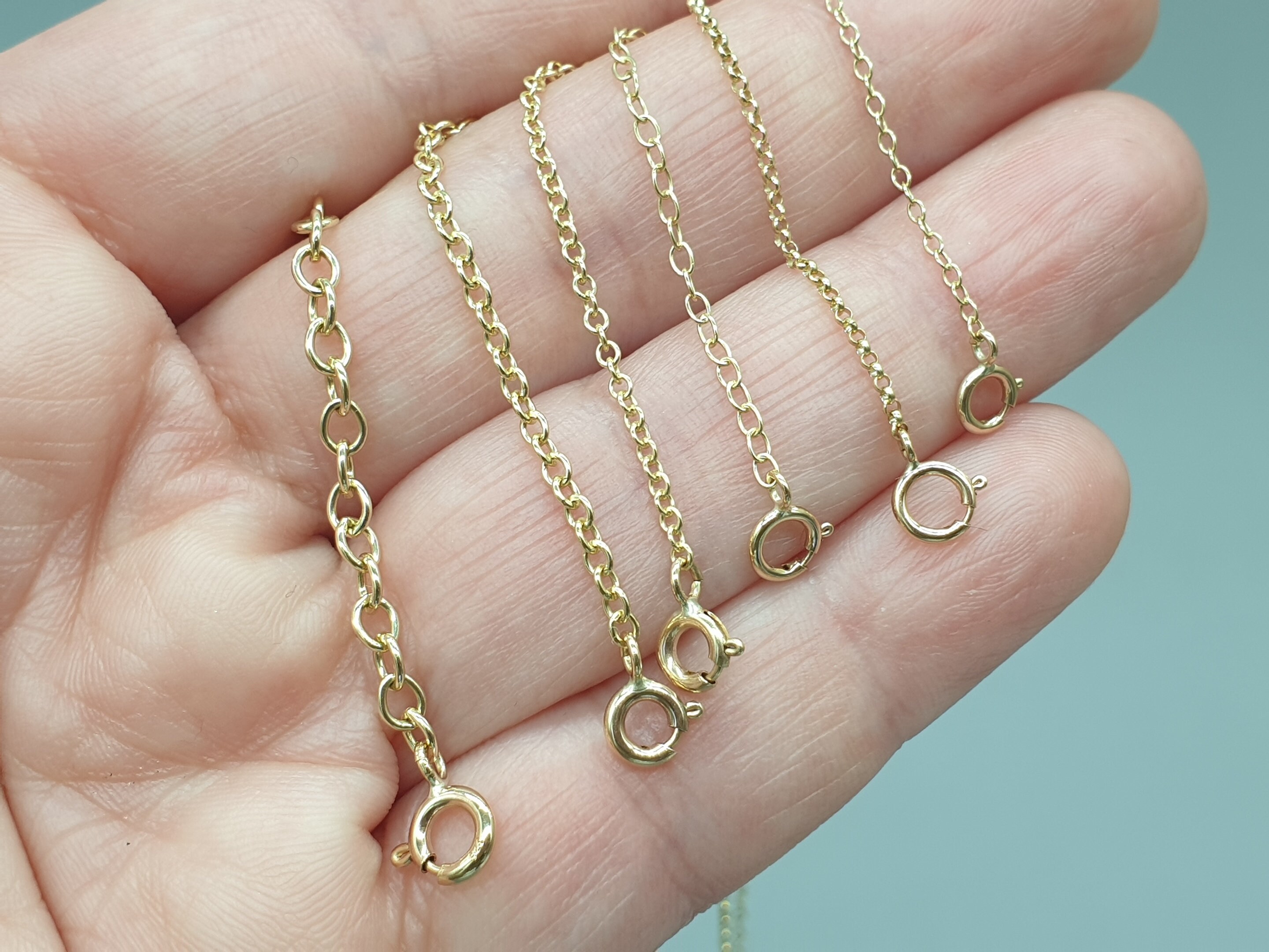 9ct 9K Solid Yellow Gold Chain Extender 1234 Extendable Bolt