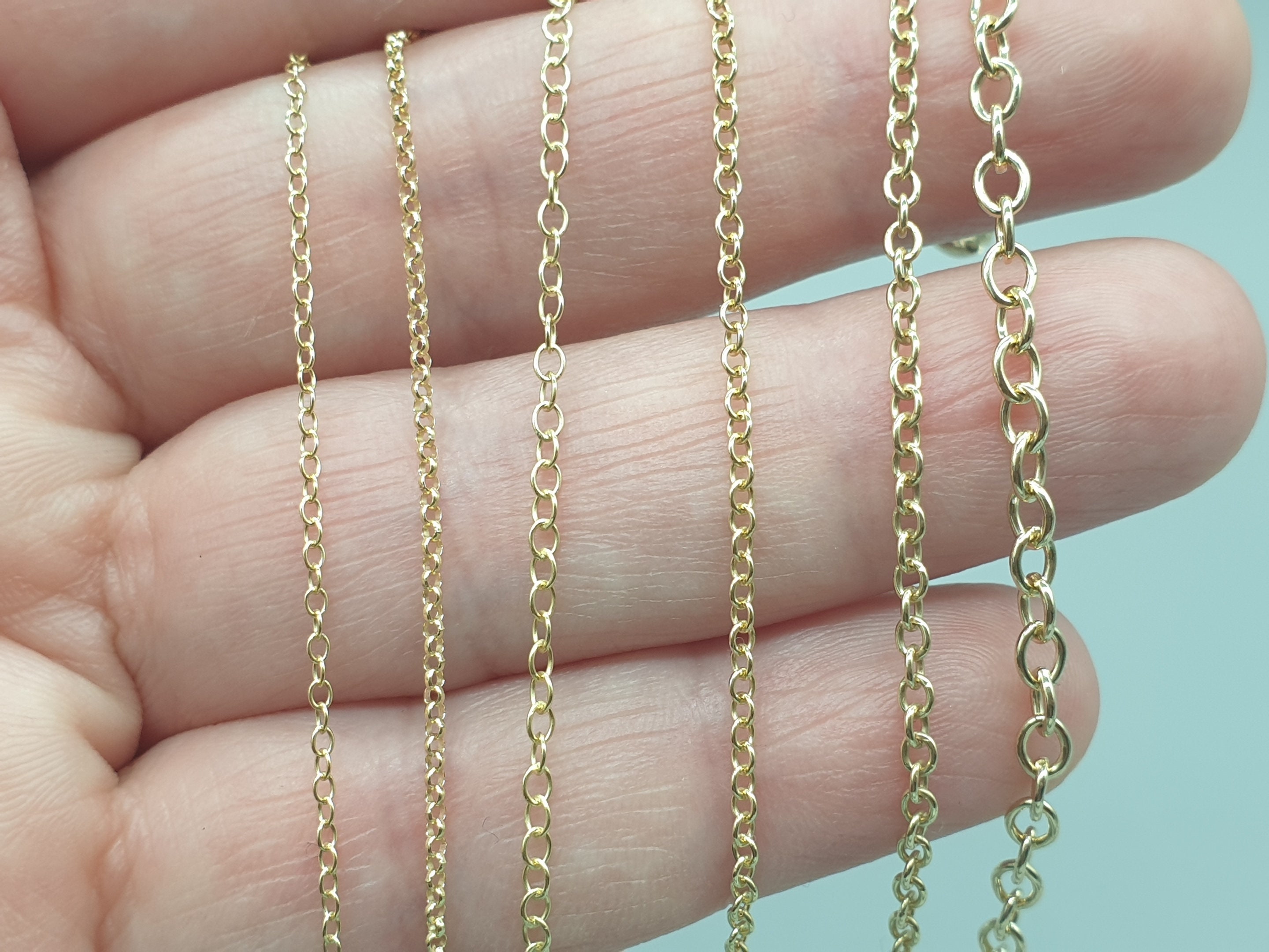 9ct 9K Solid Yellow Gold Chain Extender, 1234 Extendable, Standard Heavy  Weight Trace Chain Extension for Bracelet Anklet Necklace 