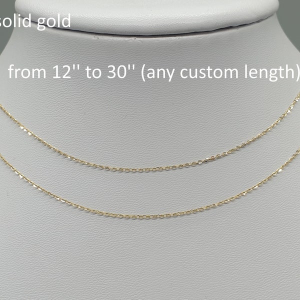 Sparkly 9Ct 9K yellow gold 1mm trace chain 12" to 30" extendable, high polished chain, girls teens adults solid gold jewellery, gift