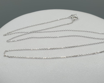 Sparkly 9Ct 9K White gold 0.8mm diamond cut belcher chain 16'' 18'' 20'', fine delicate belcher chain, solid gold jewellery findings