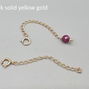 9Ct 9K yellow gold curb chain extender, 1" 2" 3" 4" wide link extension chain, natural stones, solid gold jewellery findings