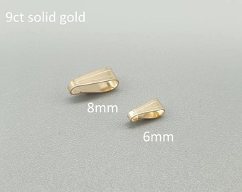 9 Karat Gold Federclip-Bhänger 1 Stück, Kettenschlaufe, 6mm 8mm leicht aufhängende Anhängerschlaufe, 9K 375 Echtgold Schmuckzubehör