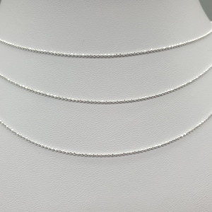 Sparkly 925 Sterling Silver Ball Chain, 1mm Diamond Cut Bead Chain 16&quot; 18&quot; 20&quot;, Fine Delicate Sparkling Necklace
