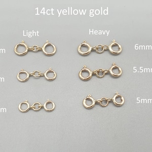 Spring Ring Jewelry Clasp 5mm 14k Solid Yellow Gold