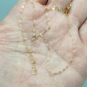 Sparkly 9ct Yellow Gold Trace Chain 14" 16" 18" 20" Fine Delicate High Polished Chain 1.2mm, 9K 375 Solid Gold Jewellery Gift image 7