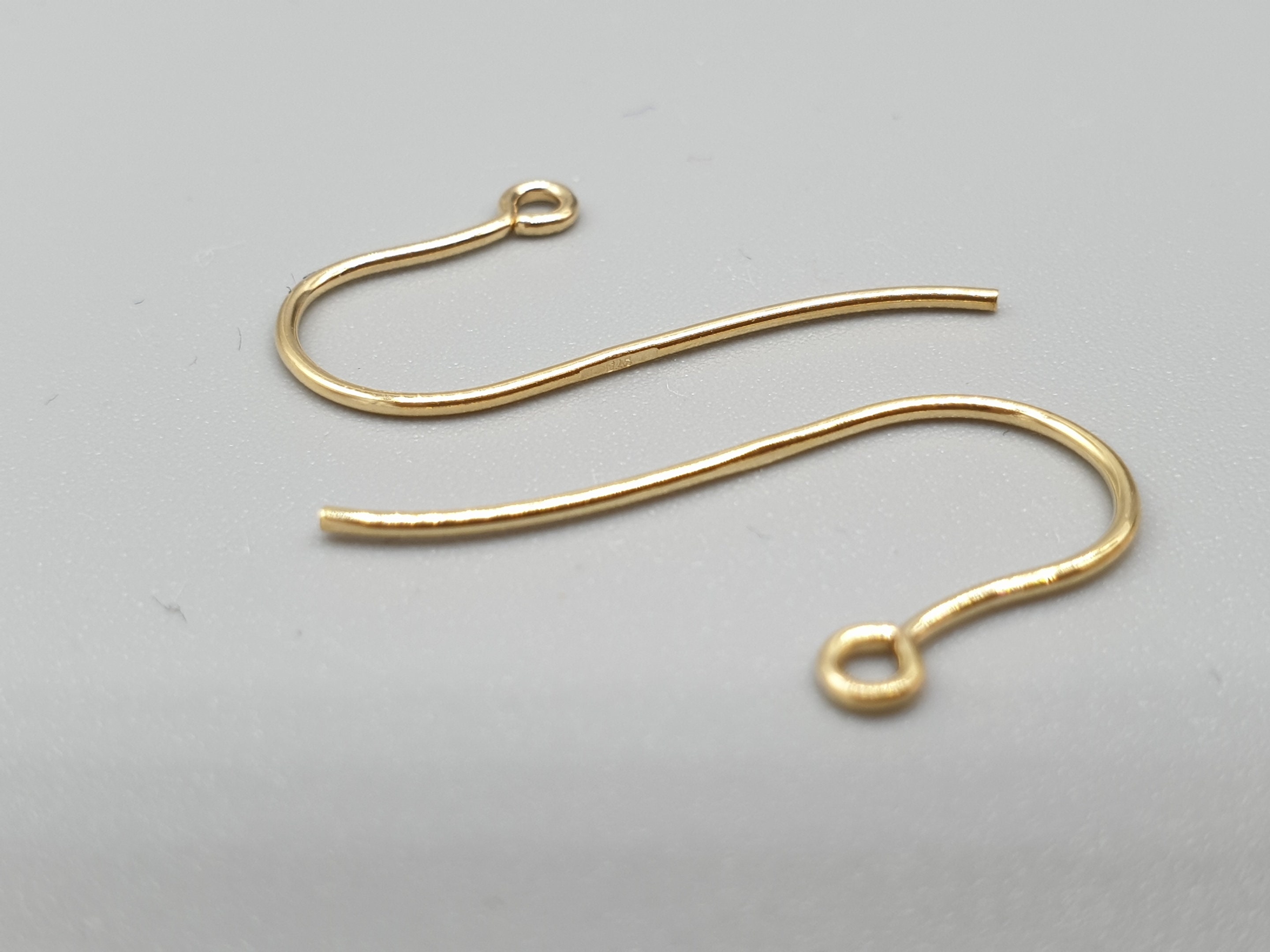 Pair of 9Ct 9K yellow gold earring hooks 0.7mm wire hooks | Etsy