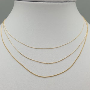 18Ct 18K 750 Solid Yellow Gold Curb Chain 0.6mm 0.8mm 0.9mm Diamond Cut Chain 16'' 18'' Fine Dainty Necklace, Solid Gold Jewellery Gift
