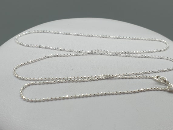 Extender chain, sterling silver, 1mm ball with 2 loops, 1 inch