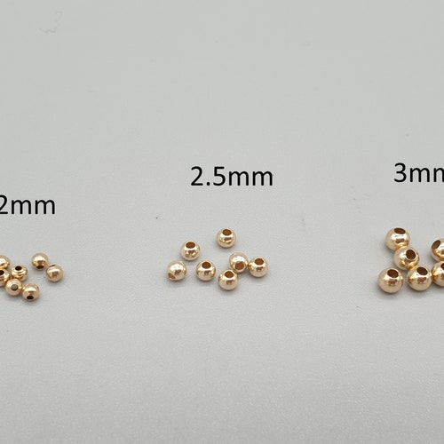 14k Rose Gold Round Beads 2mm 2.2mm 3mm 4mm Light / Medium - Etsy