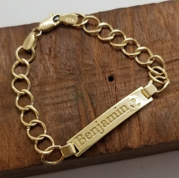 PERSONALIZED SOLID 18K ID Children's Bracelet - image 4