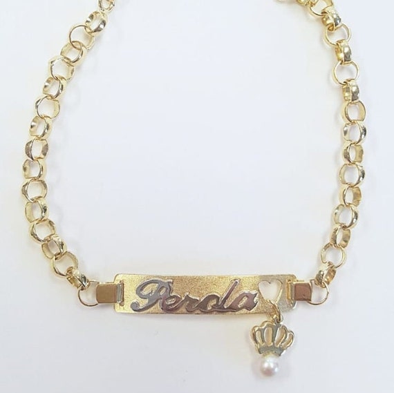 PERSONALIZED SOLID 18K ID Children's Bracelet - image 3