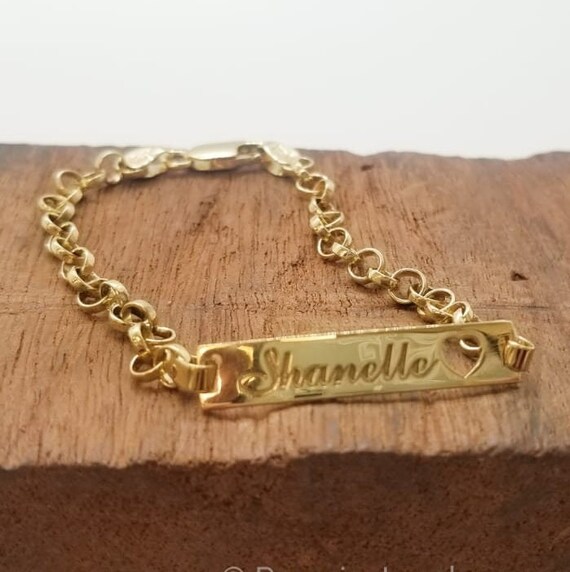 PERSONALIZED SOLID 18K ID Children's Bracelet - image 5