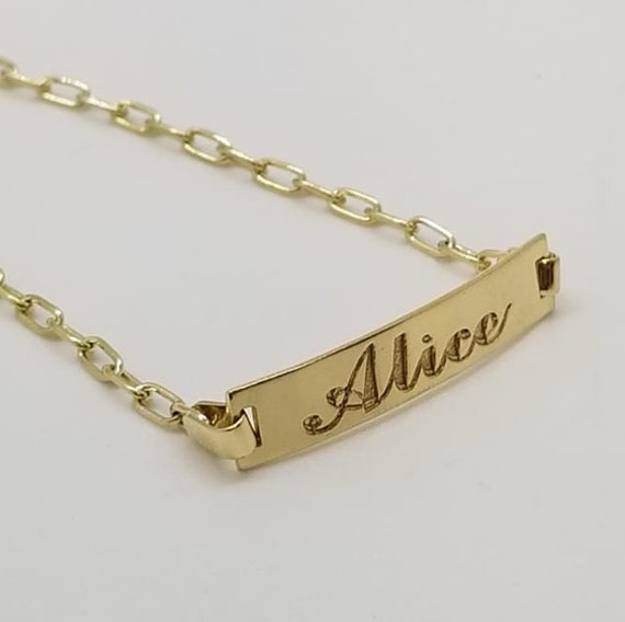 PERSONALIZED SOLID 18K ID Children's Bracelet - image 2