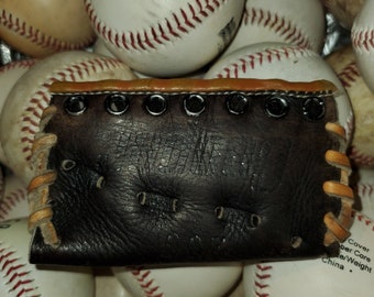 Repurposed Baseball Glove Business Card Holder - Cooper