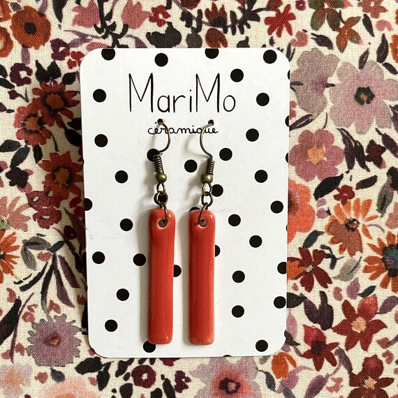 Boucles D'oreilles Hypoallergéniques - Larme De Porcelaine Corail Et Argent - Neuf Avec étiquettes