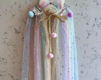 Pastel Multicolour Rainbow Sequin Princess Cape Partywear | Birthdays | Dressing up | Festivals FREE UK DELIVERY