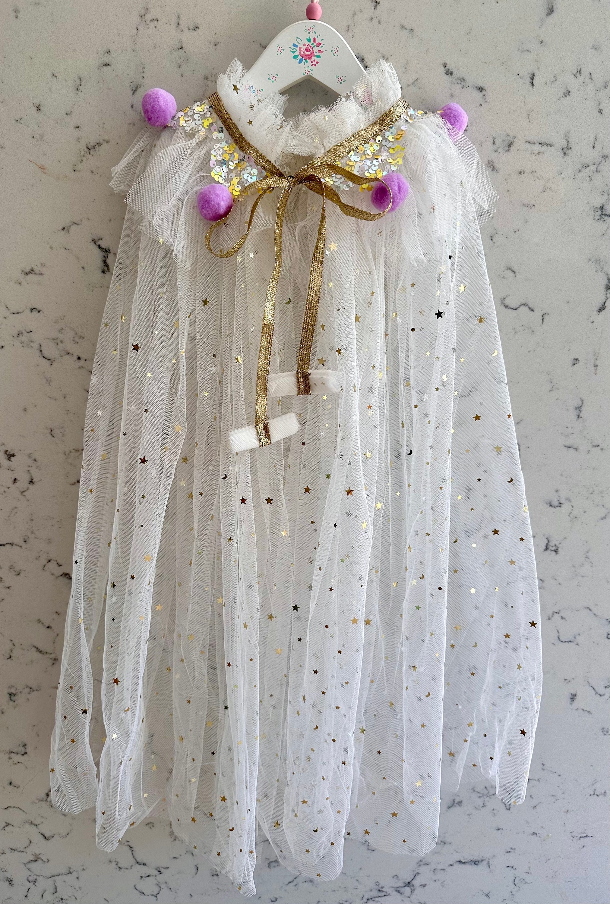 Gold Moon & Stars White Sequin Princess Cape Partywear | Birthdays |  Dressing up | Festivals FREE UK DELIVERY - Etsy