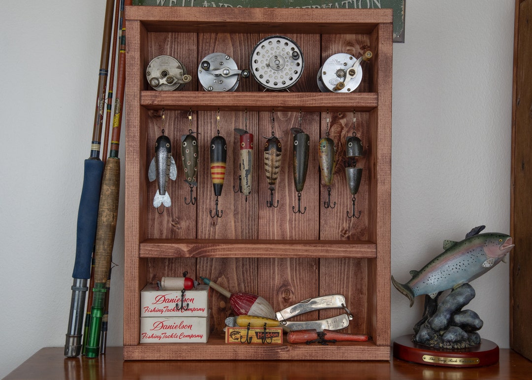 Fishing Lure Display Case, Fishing Reel Display, Fishing Shadow Box 