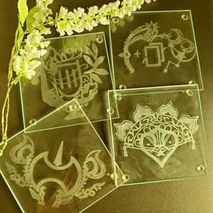 FFXIV Etched Coasters