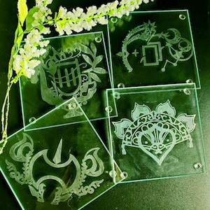 FFXIV Etched Coasters