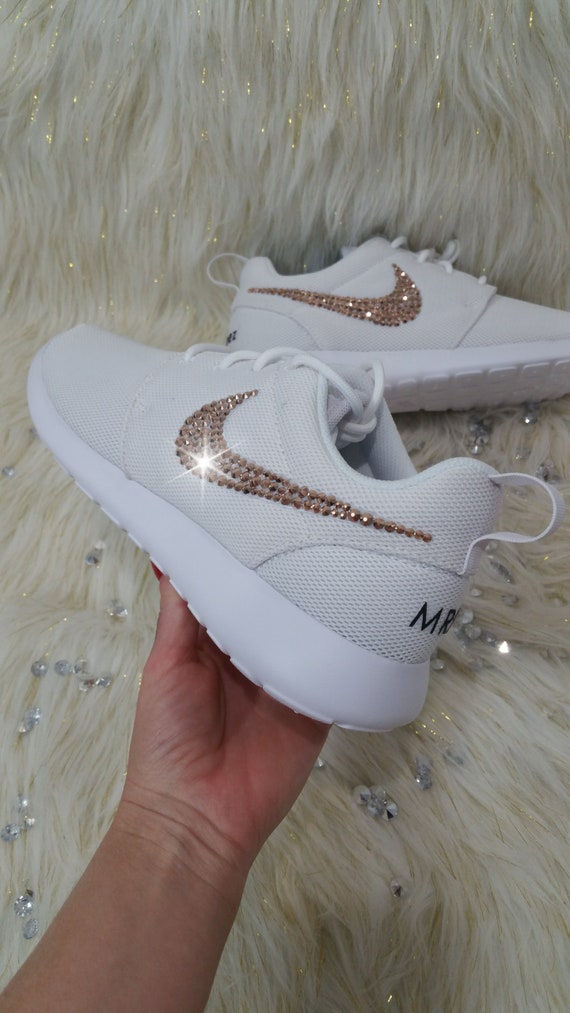 white nike rose gold swoosh