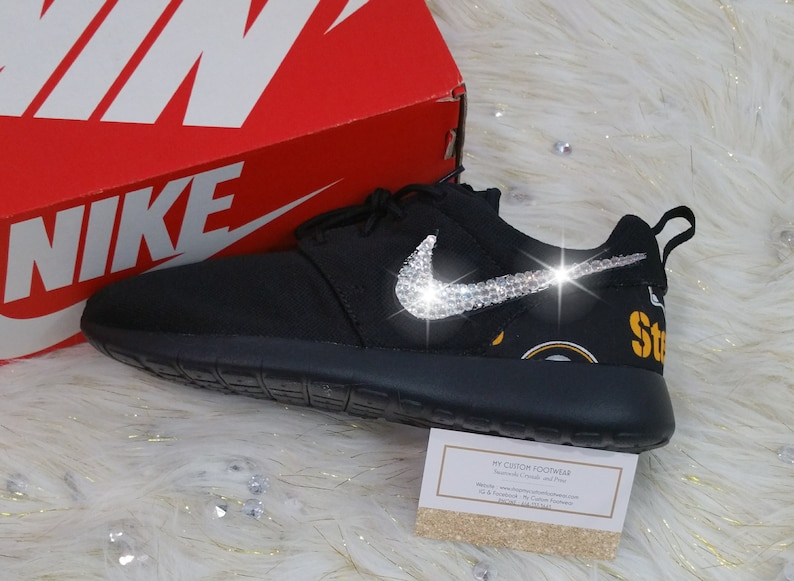 Steelers custom nike roshe with Swarovski crystal Steelers custom nike roshe with Swarovski crystal
