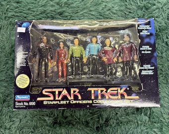 Zestaw kolekcjonerski oficerów Starfleet Star Trek Playmates, nr magazynowy 6190, zapieczętowane pudełko