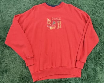 Bluza damska Vintage M&C Sportswear w kolorze czerwonym, świąteczna, duża