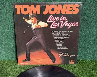Álbum de vinilo LP de Tom Jones en directo en Las Vegas, Parrot PAS 71031, 1969, estéreo.
