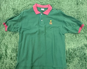 Davidson's of Bermuda Pikétröja Herr XXL Grön Ship Nautical Island 90-tals Vintage