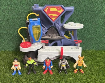 Fisher-Price Imaginext DC Super Friends Superman Playset & 5 Action Figures Lot