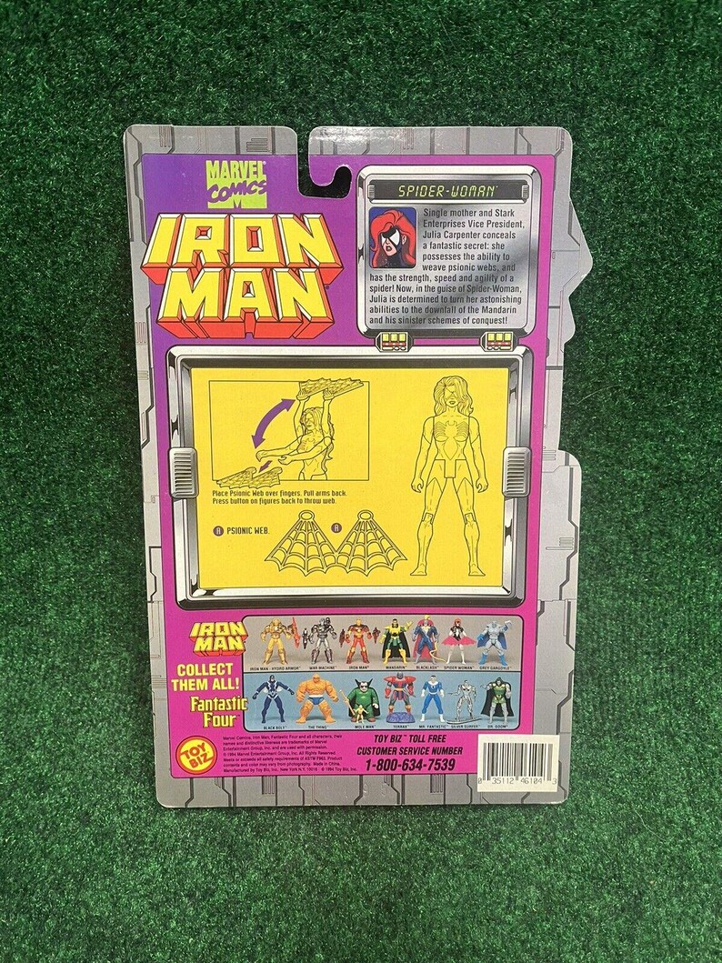 VTG Toy Biz Spider Woman Action Figure Toy 1994 Sealed New Marvel MOC Iron Man image 2
