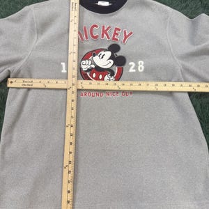 Disney Store Mickey Mouse 1928 All Around Nice Guy Grey Fleece Sweatshirt Size M image 5