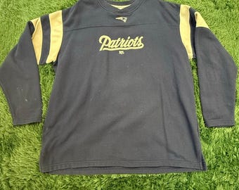 New England Patriots Blå Minimalistisk Tröja XXL 90-tals Unisex NFL