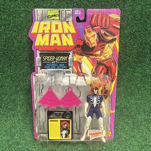 VTG Toy Biz Spider Woman Action Figure Toy 1994 Sealed New Marvel MOC Iron Man image 1