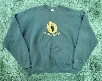 Sudadera vintage de los 90 Fruit of the Loom "In His Hands" Christian de cuello redondo XXL