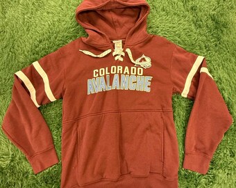 Colorado Avalanche Hoodie Sweatshirt Mens Medium Red NHL Hockey Lace Up