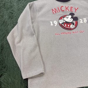 Disney Store Mickey Mouse 1928 All Around Nice Guy Grey Fleece Sweatshirt Size M image 3