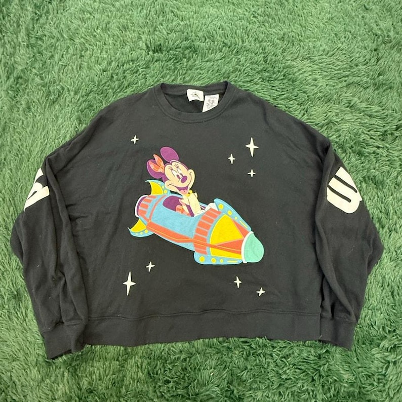 Sudadera negra mediana Disney para mujer de Minnie Mouse imagen 1