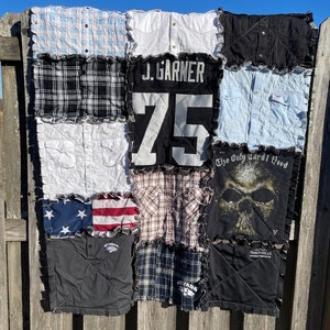 Rag T-shirt quilt, memory quilt, kids quilt, rag quilt, rag blanket, adult rag quilt,personalized T-shirt quilt,adult rag quilt