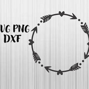png and pdf Arrows Outline Cut File eps Repeat Arrow Circle svg file for Cricut Hand-Drawn Two Arrows in Circle Digital Download dxf