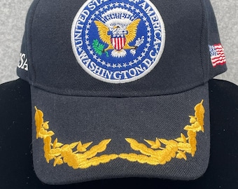 Gorra de béisbol vintage de Ceder Sports Inc. con sello del presidente de los Estados Unidos y Washington, D.C.