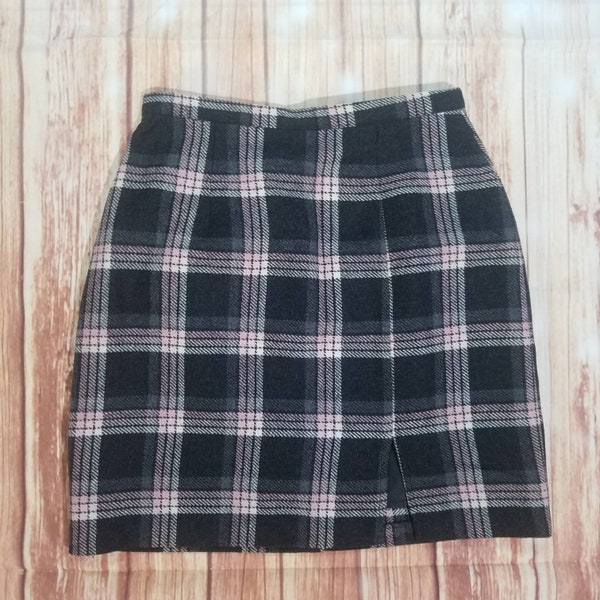 Pink Plaid Skirt - Etsy