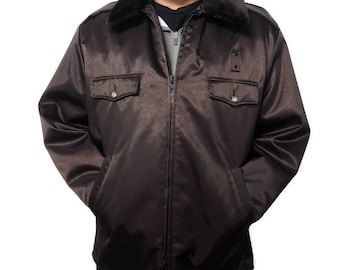 Vintage Police Jacket 70's Perfect Condition Gold Buttons Black
