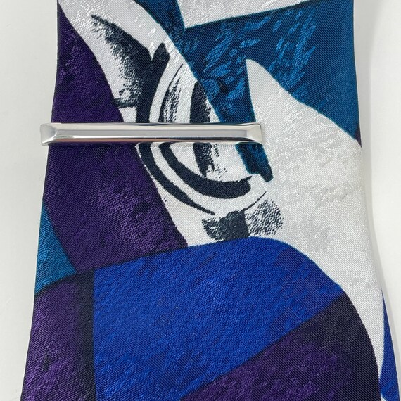 Vintage Silver Tone Solid Front Patterned Texture… - image 1