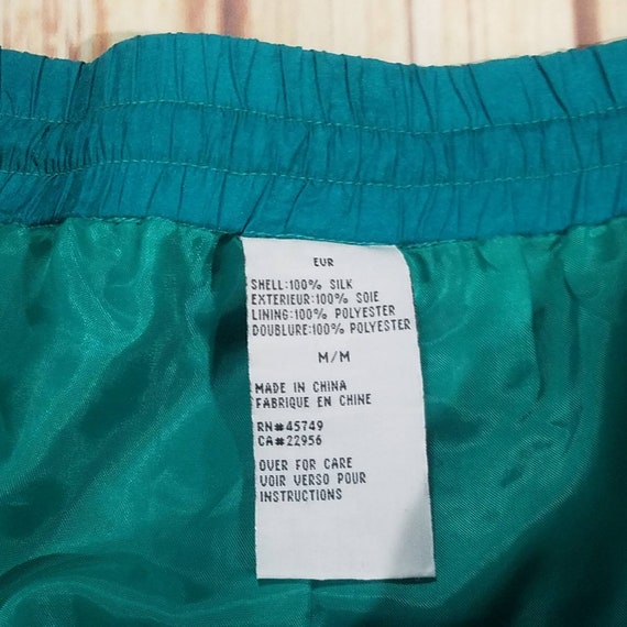 Vintage 100% Silk Green Pants Windbreaker 80's Si… - image 6
