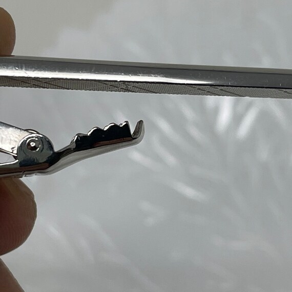 Vintage Silver Tone Solid Front Patterned Texture… - image 7